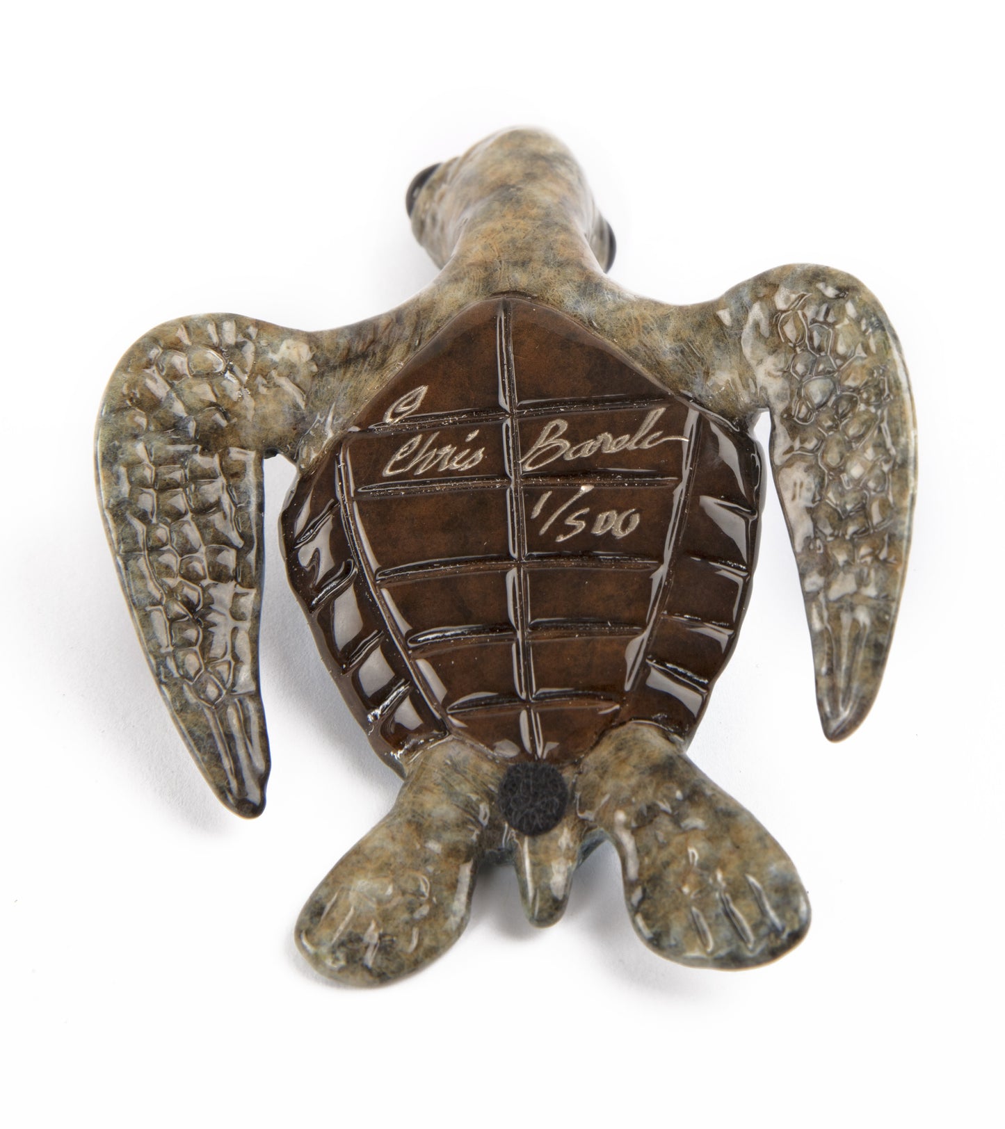 ブロンズ彫刻「ケイキ - グリーン/ブルー」 