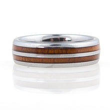 Koa Eternity Ring - Curved Striped