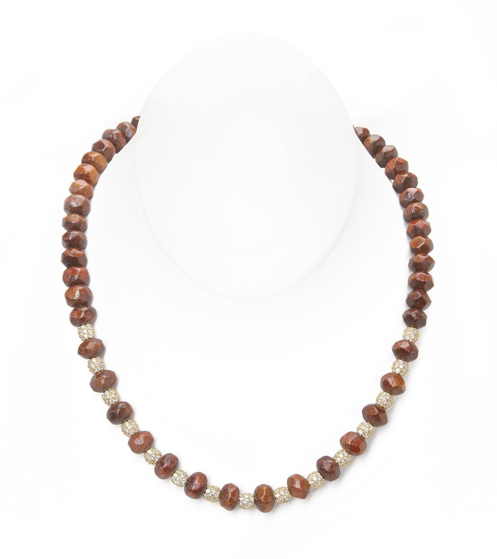 Koa Faceted Gemstones, Pave Fireballs Necklace Koa Fine Jewelry