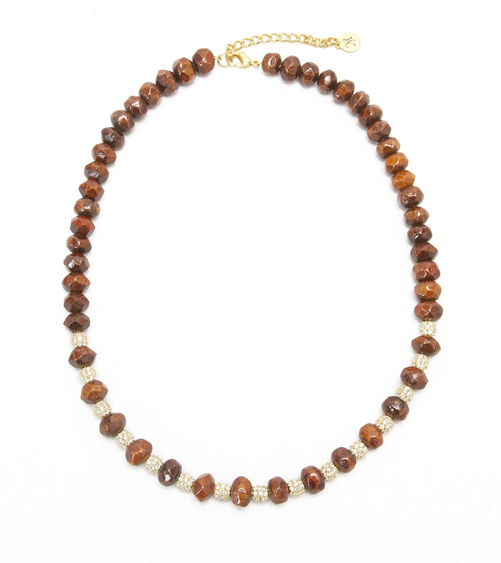 Koa Faceted Gemstones, Pave Fireballs Necklace Koa Fine Jewelry
