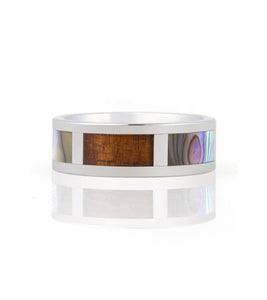 Koa Eternity Ring - Pau'a Shell