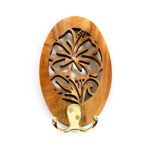 Koa Wall Hanger "Hibiscus"