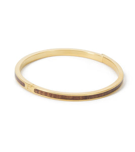 Koa Gold Plate Bangle, Hinged