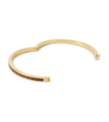 Koa Gold Plate Bangle, Hinged
