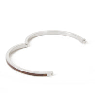 Koa Rhodium Bangle, Hinged