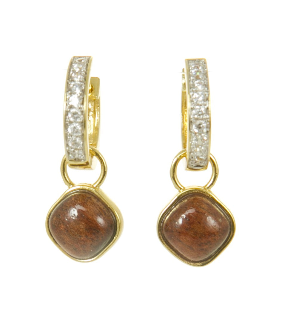 Pendientes de aro cuadrados de koa Koa Fine Jewelry 