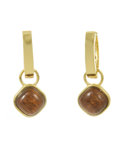 Pendientes de aro cuadrados de koa Koa Fine Jewelry 