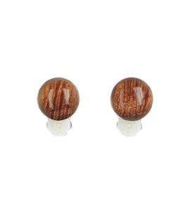 Koa Rhodium Clip Earrings