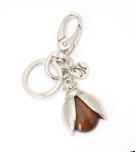 Koa Ladybug Key Ring in Rhodium