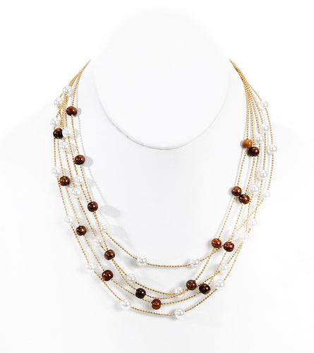 16 in Pearl Koa Illusion Necklace