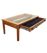 Plantation Coffee Table with Glass Top and Drawer