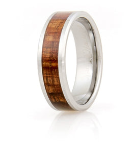 Koa Eternity Ring - Beveled