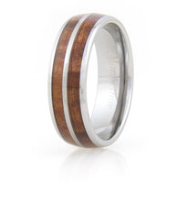 Koa Eternity Ring - Curved Striped