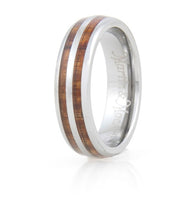 Koa Eternity Ring - Curved Striped