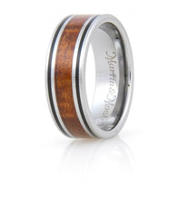 Koa Eternity Ring - Black Stripe