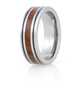 Koa Eternity Ring - Black Stripe