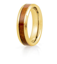 Koa Eternity Ring - Beveled Gold