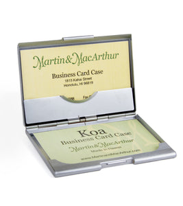 Koa Business Card Pocket Case - Silver