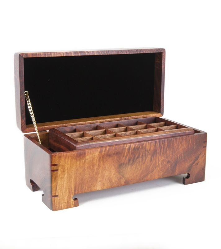 ロイツモト　Roy TSUMOTO 木製ジュエリーケース　ハワイ　ハンドクラフト Tsumoto Koa Jewelry Box - Half Tray – Martin & MacArthur