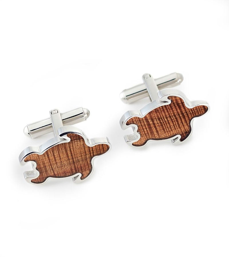 Koa Honu Cuff Links