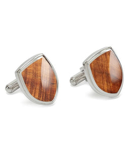 Koa Shield Cuff Links